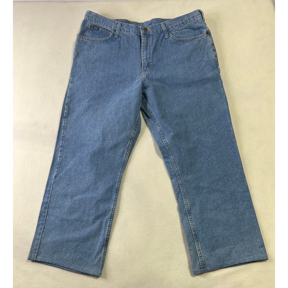 Lee Regular Fit Mens Blue Denim Jeans 40x30 Straight Leg Medium Wash RAS-P622-01